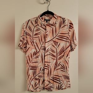 Floral Rayon Short Sleeve Shirt - XS